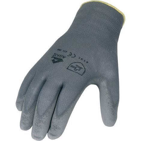 Guanti taglia 10 grigio nylon EN 388 PSA II con PU ASATEX (Per 12)