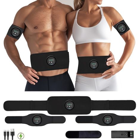 Electrostimulateur Musculaire, EMS Ceinture Abdominale Electrostimulation Appareil Abdominal, 6 Modes, 18 Niveaux d'intensité, avec Chauffage à 3 étages avec télécommande (1/5)