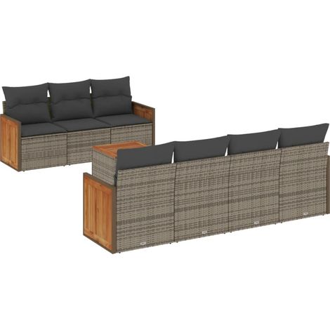 Maison Exclusive - 8-tlg. Garten-Sofagarnitur mit Kissen Grau Pol