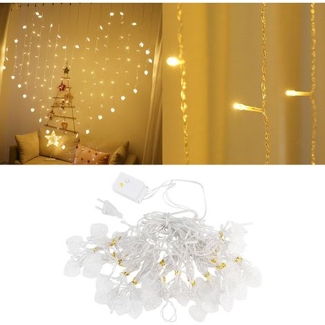 Wasserdichte LED-Lichterkette in Herzform für Fenster und Vorhang – ideal für die Weihnachtsdekoration im Innenbereich (1/5)