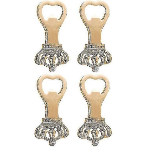 Set mit 4 kronenförmigen Flaschenöffnern, glänzend und originell. (1/5)