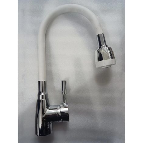 Export-grade black pointed tee colored universal tube kitchen sink hot and cold water mixer tap handwashing basin splash-proof tap -- white model