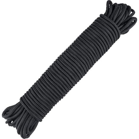 Corde Nylon Tressée Polyvalente Noir 6 Mm X 30 M (1/5)