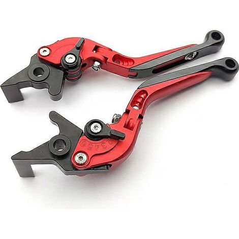 Tige de commande de klaxon de frein de moto PCX160 modifiée, en alliage d'aluminium, anti-chute, frein réglable, poignée longue et courte (noir 1) (1/5)