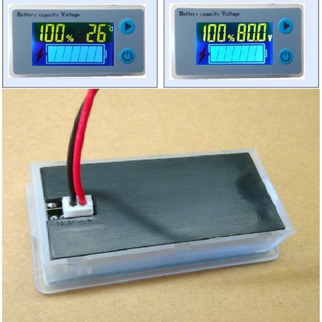 Batteriekapazitäts- und Spannungsmesser mit LCD-Anzeige für 12-V-Fahrzeuge (1/5)