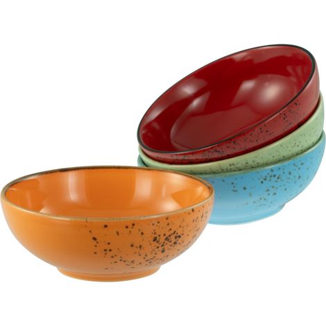 Série Nature Collection Méditerranée Bols, set de vaisselle de 4 pièces, ensemble de bols à smoothie en grès, compatible lave-vaisselle et micro-ondes. (1/5)