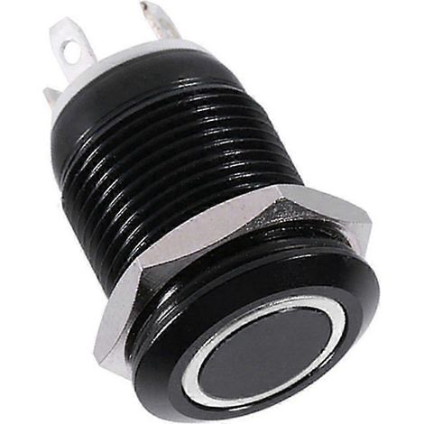 Interrupteur à bouton-poussoir momentané à LED 12 mm pour voitures, boîtier noir, 2 A, qualité exceptionnelle WHBYV (1/4)