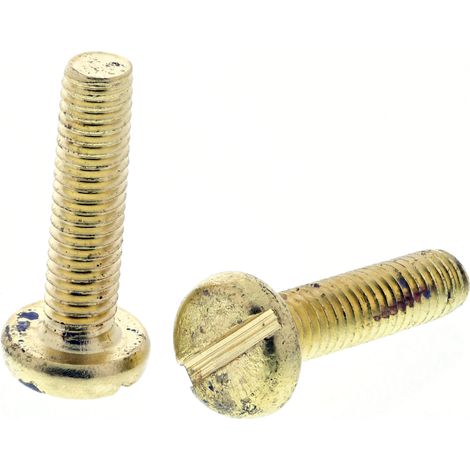 Vis à métaux RS PRO M3 à tête Cylindrique fendue en Laiton, 12mm ( Prix pour Sachet de 100 )
