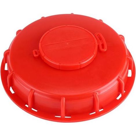 1 x Adaptateur couvercle IBC, Plastique rouge, Étanche ventilé, Diamètre 163 mm, Stockage liquide industriel (1/5)