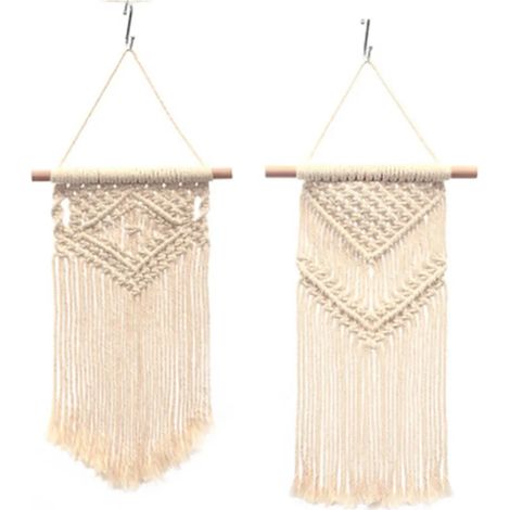 2 Piezas Tapiz Pequeños tapices tejidos a mano Decoración del hogar bohemio Apartamento Dormitorio Decoración del espacio (1/3)