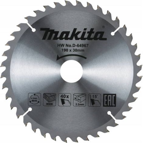 Lama per sega circolare Makita d-64967 190 mm 40 denti