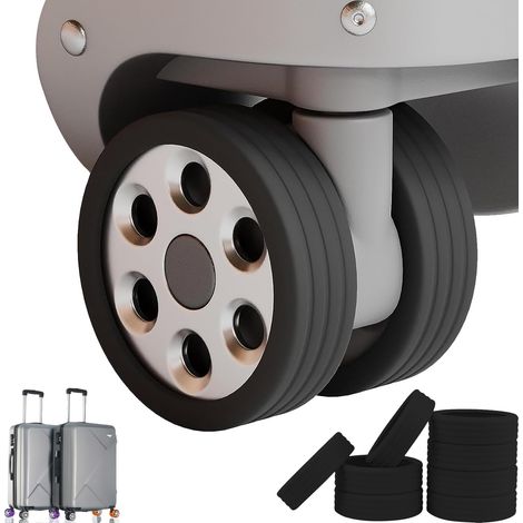 Ensemble de 8 protections de roues pour valises, en caoutchouc et ABS, réduction du bruit, antidérapantes.-AquaForge (1/5)