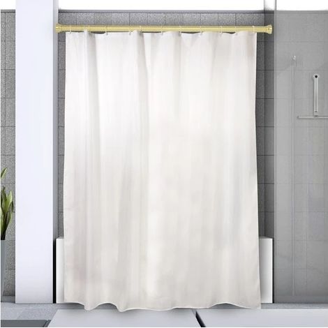 Barre tringle pour rideau de douche ou baignoire extensible sans perçage en Alu KRETA 75-125cm Doré Spirella
