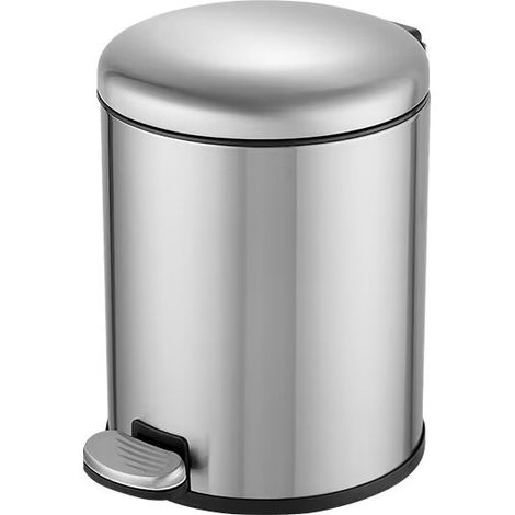 Une poubelle de salle de bain en acier inoxydable, poubelle à pédales, 6L, Argenté (1/2)