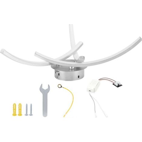 Jeffergarden Plafonnier LED innovant et moderne, bande lumineuse incurvée, décoration de salon, lumière blanche, AC85-265V (1/5)