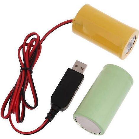Adaptateur universel pour piles LR20 D, câble d'alimentation USB, remplace 2 piles 1,5 VD (1/5)