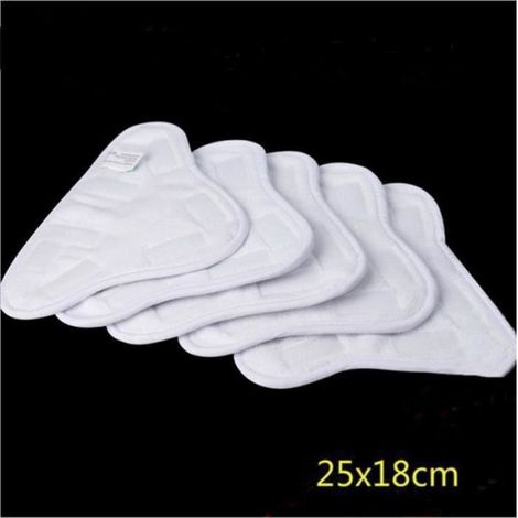 Lingette Microfibre - 25 x 18 cm - Pour Balai Vapeur H2O X5 - Lavable - Blanc - Lot de 10 (1/3)