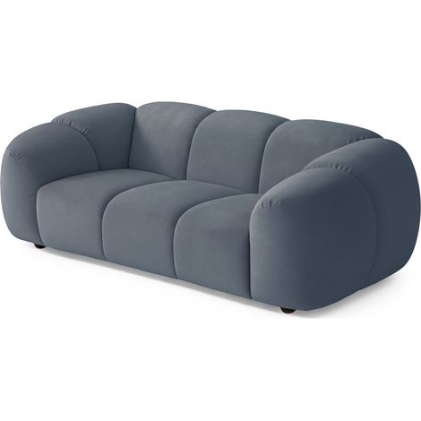 Selsey Millma - Canapé - 180 cm - velours Bleu clair (1/5)