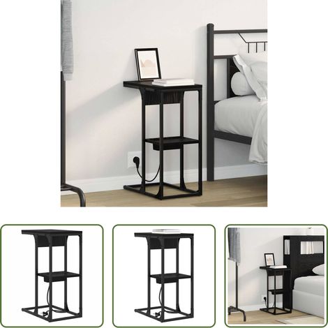 Rangement chambre -  Cabinet de chevet Chêne noir 41,5 x 26 x 60,5 cm (1/5)