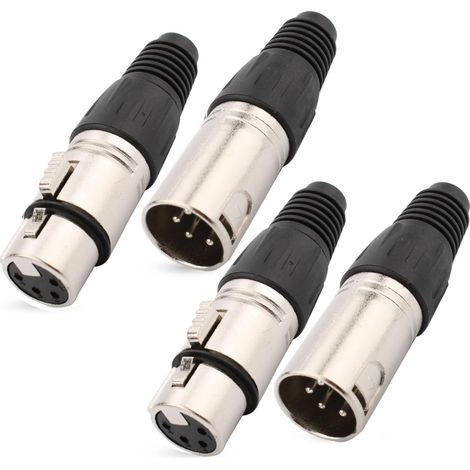 Connecteur à souder XLR 4 broches mâle/femelle fiche câble microphone,prise audio microphone,Connecteurs XLR stéréo