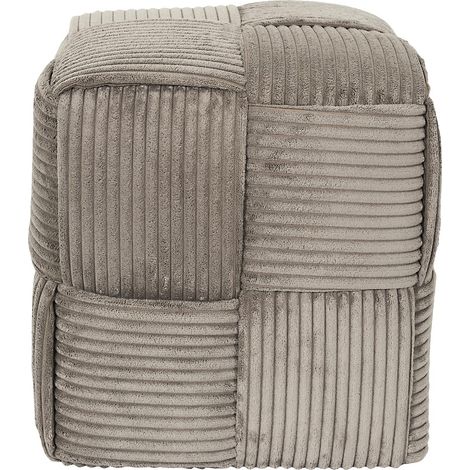 Pouf cotele tresse taupe 36x38x36 cm