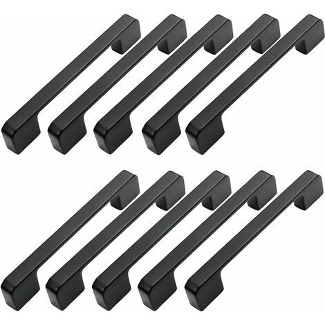 10pcs poignée meuble entraxe 96mm-poignée porte cuisine noire poignee barre meuble poignee de cuisine noire 96mm (1/5)