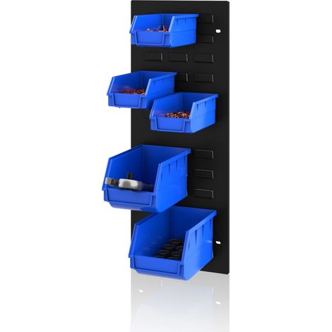 Panneau perforé à bacs pour porte noir, 334x684x18 mm: accessoires pour MEGAN