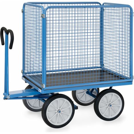 fetra Chariot à plateaux manuels 6444V - charge max. 1000kg pneus pleins (1/5)