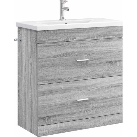 Juego de muebles de baño Sonoma gris 81 x 40 x 84,5 cm vidaXL (1/5)