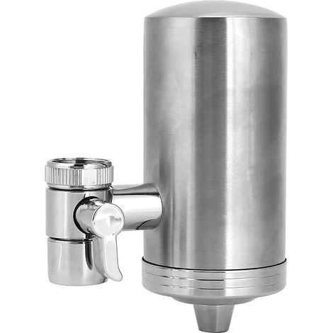 Filtre à eau à fixer sur robinet, purificateur d'eau en acier inoxydable pour robinet de cuisine domestique, réduisant la teneur en chlore et en plomb (1/5)