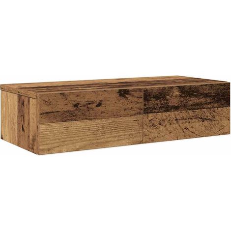 Maison Exclusive - Wandregal mit Schubladen Altholz-Optik 60x26,5