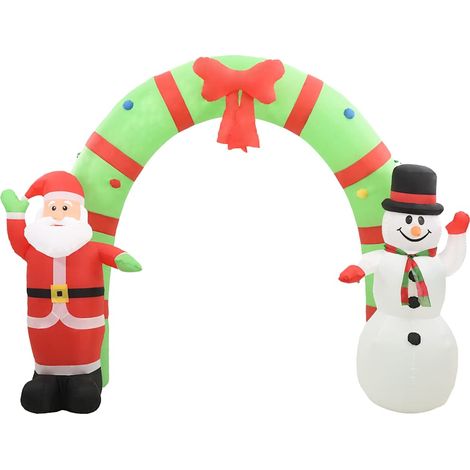 vidaXL Arco de Navidad inflable Papá Noel y muñeco de nieve LED 223 cm (1/2)