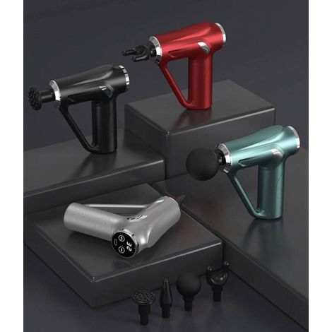 Pistolet de massage du dos masseur de jambes pistolet de massage puissant 4 embouts