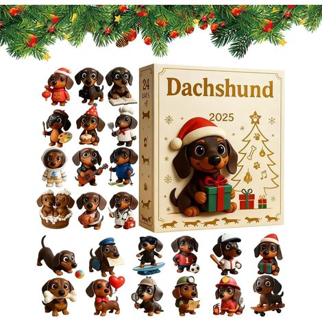 Teckel de Noël  Joli pendentif de Noël 2D en acrylique 2D en forme de teckel  Pour enfants, adultes, adolescents, famille, amis (1/5)
