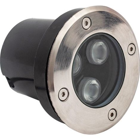 Spot LED encastrable au sol, 3 W, blanc chaud, pour éclairage d'extérieur, d'allée, de jardin, de terrasse et d'escalier (1/5)