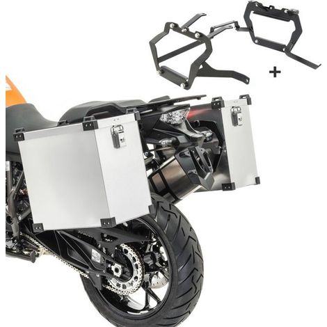 Valises latérales aluminium - KTM 1190 Adventure / R 13-16 - 35/40 L asymétriques - 1,5 mm - étanches verrouillables