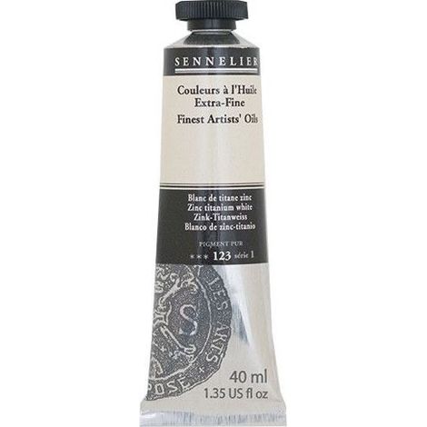 Couleurs à l'huile - Sennelier - Zinc-Titanium - 40ml - Blanc - Avancé