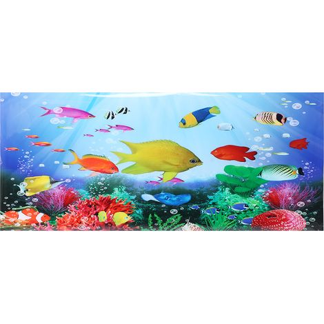 Affiche de fond, peinture décorative, autocollant en PVC, Image de paysage pour Aquarium, 61x30cm (1/5)