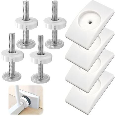 4 Pièces Vis de Portail D'escalier M1080 mm, Tiges Filetées avec Protections Murales Tampons de Sécurité, Vis Barriere Enfant, Barriere de Securite Enfant sans Percage, Vis Barrière Sécurité Enfant (1/5)