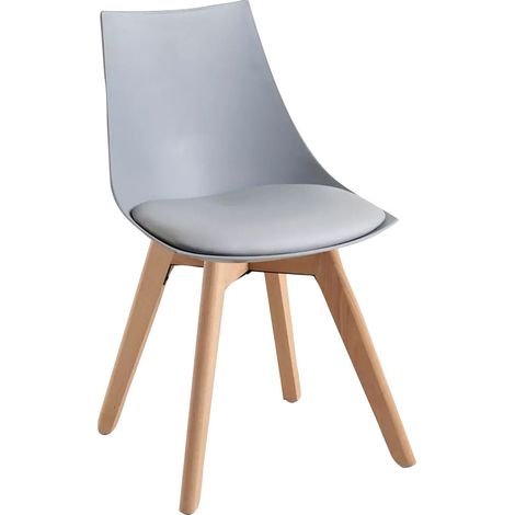Orion91 alfa chair gray padded beech wood legs 48x55x78cm dining room office living room teleworking kitchen - spazioluzio (1/5)