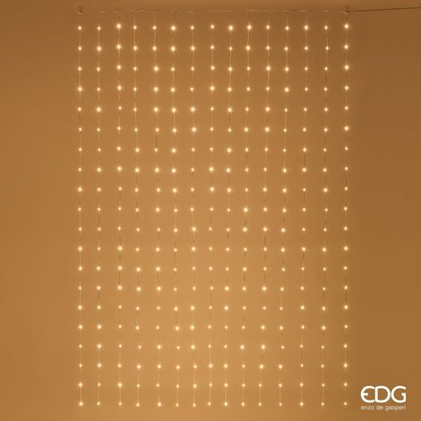 EDG Enzo De Gasperi Luci Natale Tenda Miniled 400 L 4 Mt H 1,5 Mt Luce Calda Ivory (1/4)
