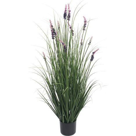 Pianta Artificiale Lavanda Mobili Rebecca Kaelis 120x70x70 PVC PE, Metallo, Cemento Verde Marrone