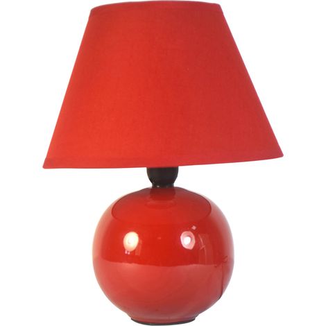 Lampe Boule en Céramique 24 cm Rouge (1/5)