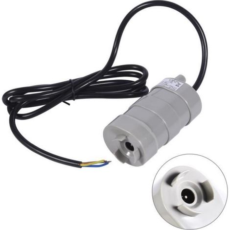 micro pompe à eau submersible Mini pompe à eau à moteur submersible vertical DC 12V 5M 1000L / H avec ligne nue noire de 1.5M (1/4)