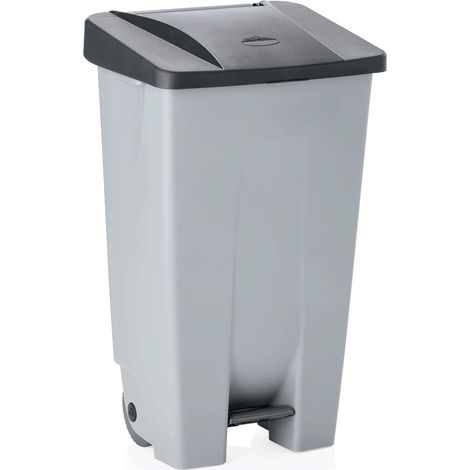 Poubelle à pédale en Polypropylène 120 L noir L 410 mm l 510 mm H 870 mm - Was Germany