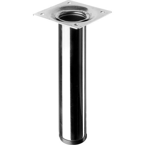 Pied Meuble Cylindrique Hettich Fixe Acier Chromé Gris