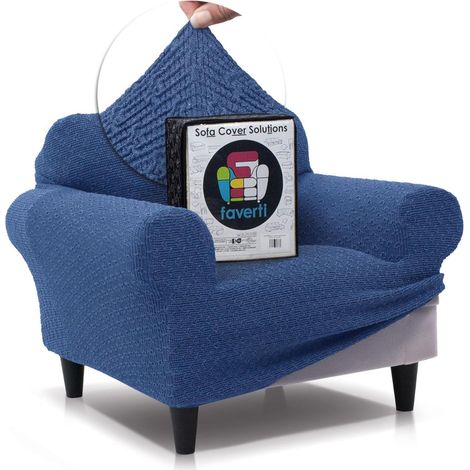 Housse de Fauteuil 1 Place en Tissu Super élastique pour fauteuils de 70 à 100 cm (1/5)