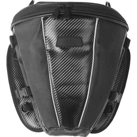 Sacoche arrière de moto en PU haute capacité, légère, portable et imperméable avec housse de pluie. (1/5)