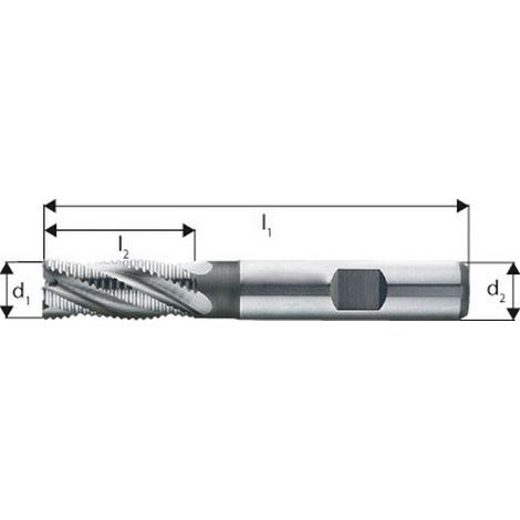 Fragola Tipo Short-Progetto Hr 3 A 6 Denti In Acciaio Ad Alta Velocità Al 10% Di Cobalto, Senza Rivestimento, Ø D1 - K12: 8,0 Millimetri