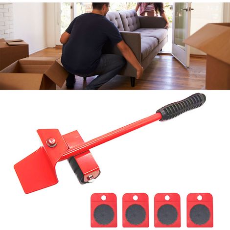 Lot de 5 Roulettes Déplace-Meubles Universelles 300kg, Support Déménageur pour Canapé Table Armoire (1/5)